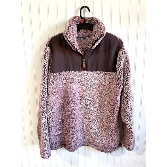 Mauve Pink‎ Woman’s Long Sleeve 1/4 Zip Pullover Sherpa Jacket Small/Medium - Picture 1 of 10
